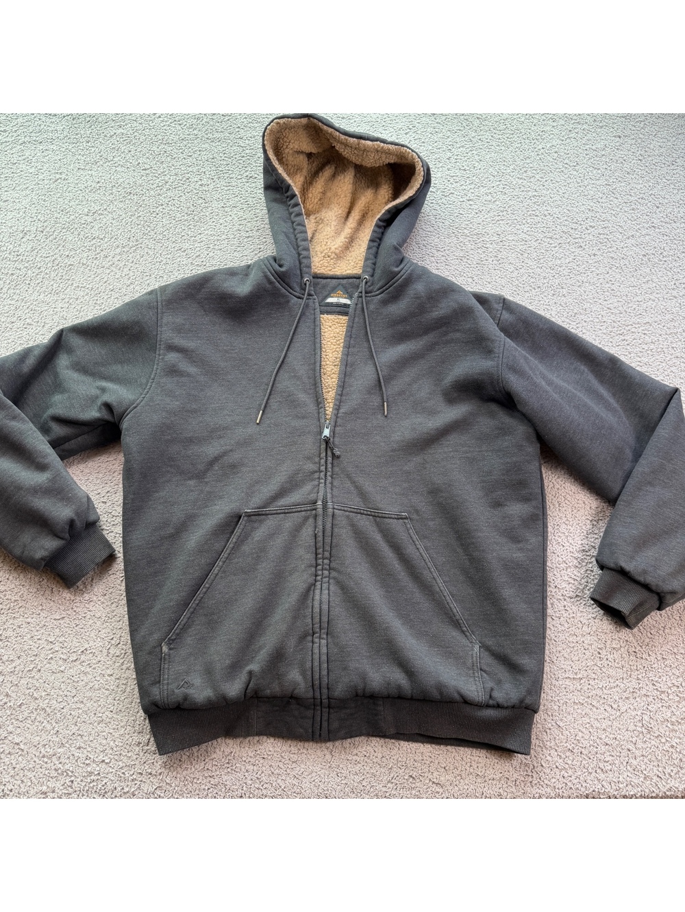 Ridgecut Toughwear Men’s XL Tall Black Sherpa Lined Full Zip Workwear Hoodie